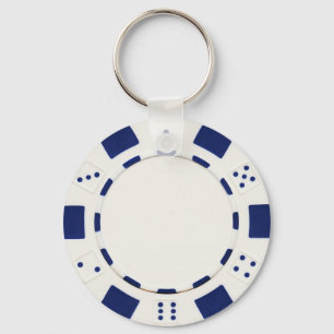 poker chip white key ring