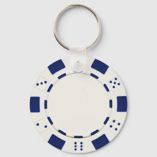 poker chip white key ring
