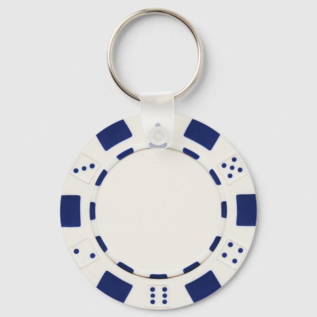 poker chip white key ring (Front)