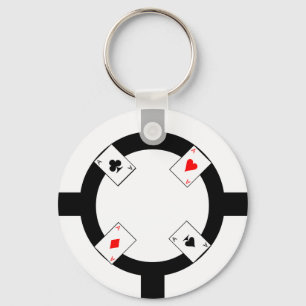 Poker Chip - White Key Ring