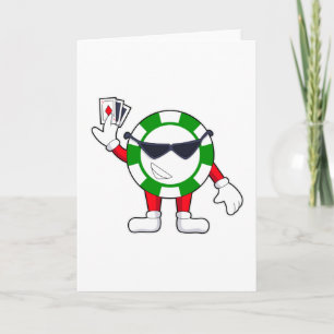 Poker chip with Poker cards