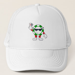 Poker chip with Poker cards Trucker Hat