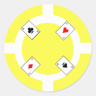Poker Chip - Yellow Classic Round Sticker