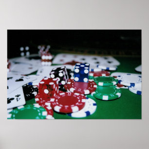 Poker Chips, Cards, and Dice Poster