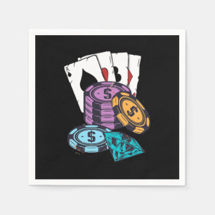 Poker Chips Casino Gambler Holdem Bluff Cards Gift Napkin