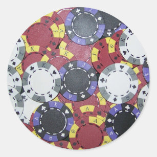 Poker Chips Classic Round Sticker