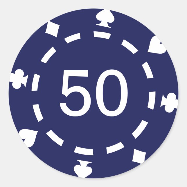 Poker chips classic round sticker (Front)