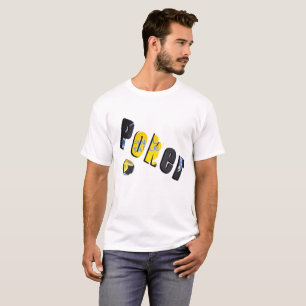 Poker Chips Dimensional Logo, Mens White T-shirt