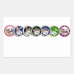 Poker Chips Galore Rectangular Sticker