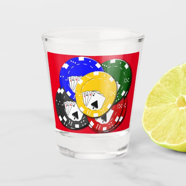 Poker Chips Shot Glass (Front)