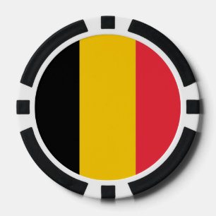 Poker chips with Flag of Belgium