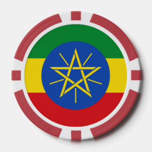 Poker chips with Flag of Ethiopia
