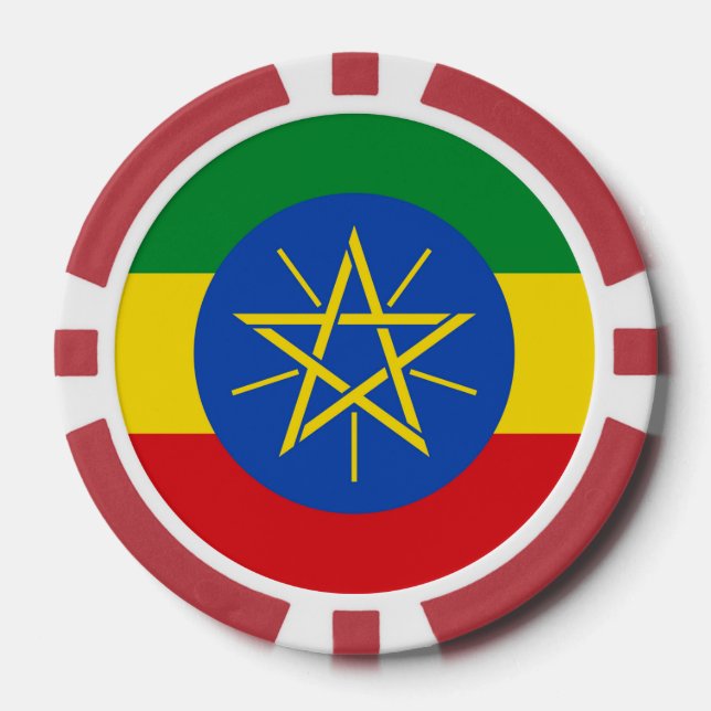 Poker chips with Flag of Ethiopia (Front)
