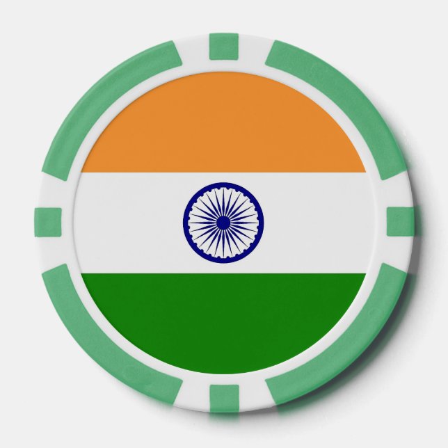 Poker chips with Flag of India (Front)