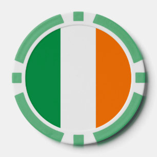 Poker chips with Flag of Ireland