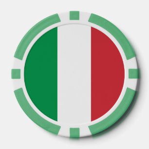 Poker chips with Flag of Italy