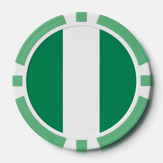 Poker chips with Flag of Nigeria (Front)