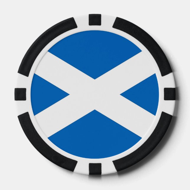 Poker chips with Flag of Scotland, United Kingdom (Front)