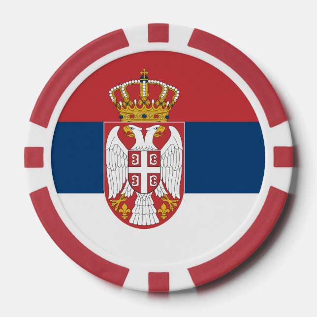 Poker chips with Flag of Serbia (Front)
