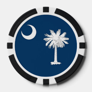 Poker chips with Flag of South Carolina