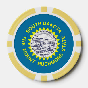 Poker chips with Flag of South Dakota