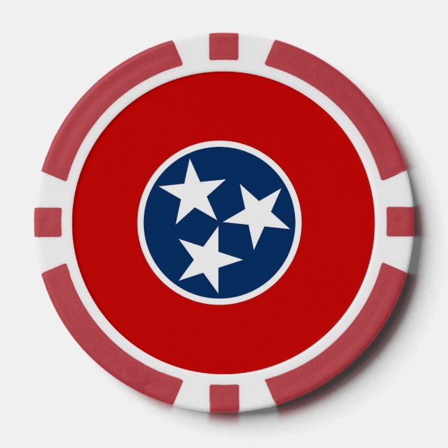 Poker chips with Flag of Tennessee (Front)