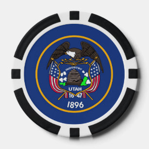 Poker chips with Flag of Utah