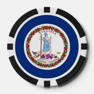 Poker chips with Flag of Virginia