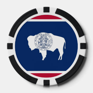 Poker chips with Flag of Wyoming
