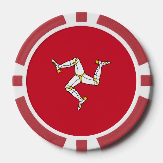 Poker chips with Isle of Man Flag, United Kingdom (Front)