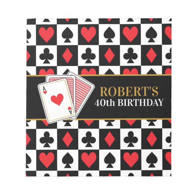Poker Chocolate Candy Bar Wrappers Notepad (Front)