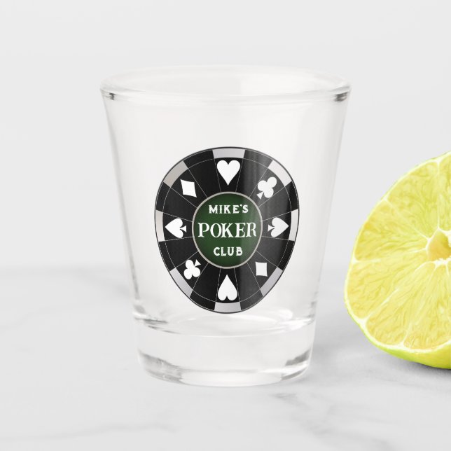 Poker Club Chip Shot Glass Drinkware (Front)
