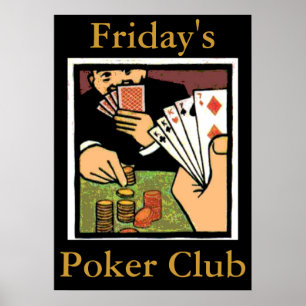 Poker Club Sign, edit text Poster