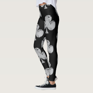 Poker Clubs Shapes With Inverted Club Cards, Leggings