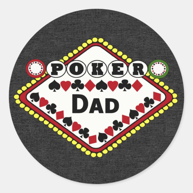 Poker Dad Classic Round Sticker (Front)