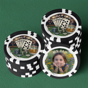 Poker Dad My Dad Personalised Photo Chips