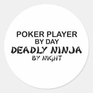Poker Deadly Ninja by Night Classic Round Sticker