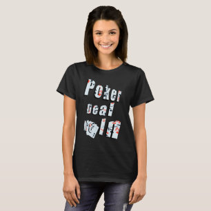 Poker, Deal Me In Logo, Ladies Black T-shirt. T-Shirt