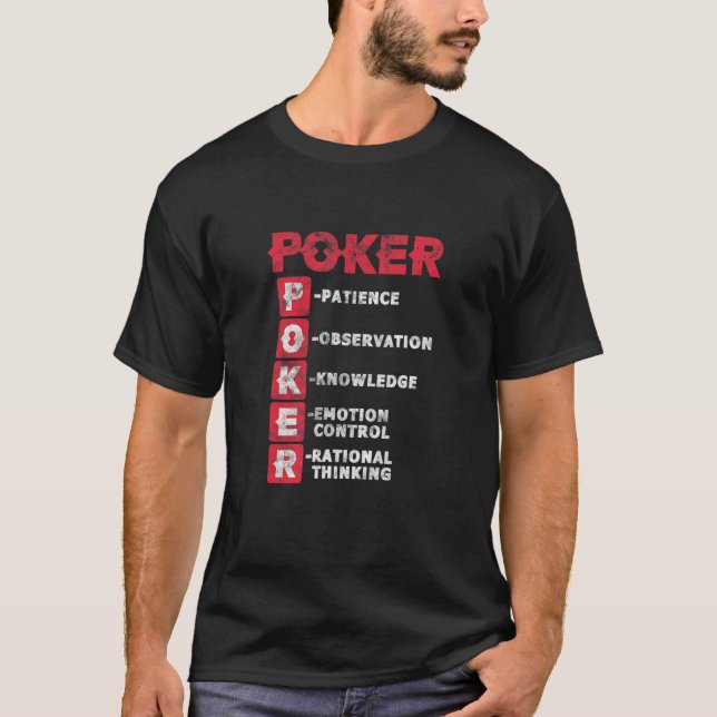 Poker Definition Casino Gambler Gambling Distresse T-Shirt (Front)