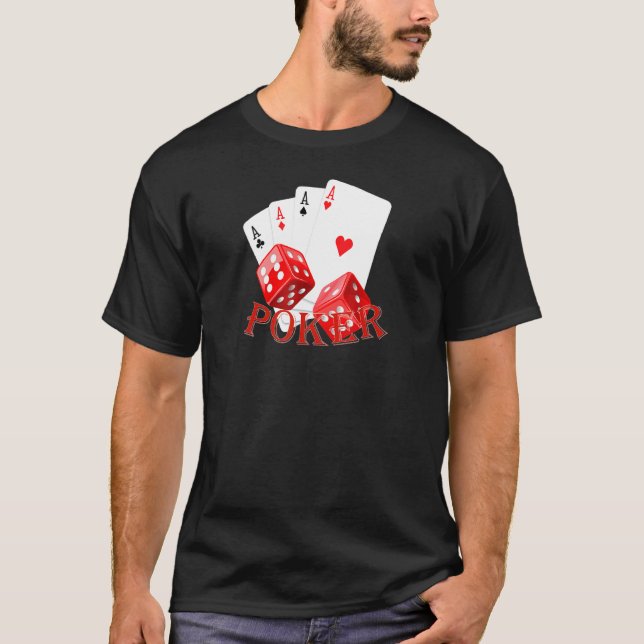 Poker Dice Ace Playing Card By Mortal Designs T-Shirt (Front)