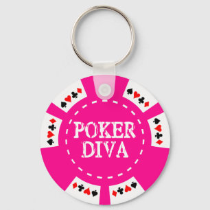 POKER DIVA POKER CHIP KEY RING