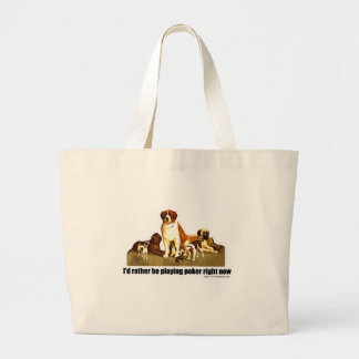 Poker Dogs Large Tote Bag