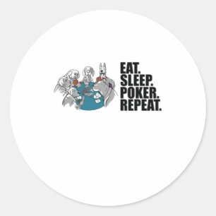 Poker - Eat. Sleep. Poker. Repeat. Classic Round Sticker