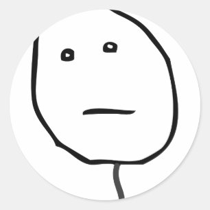 Poker Face Classic Round Sticker