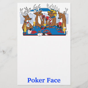 Poker Face Deer Stationery