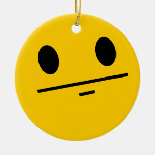 Poker Face face Ceramic Tree Decoration