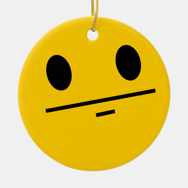 Poker Face face Ceramic Tree Decoration (Front)