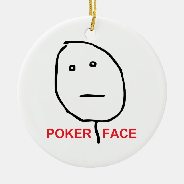 Poker Face Rage Face Meme Ceramic Tree Decoration (Front)