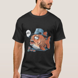 Poker Fish - Funny Caricature T-Shirt