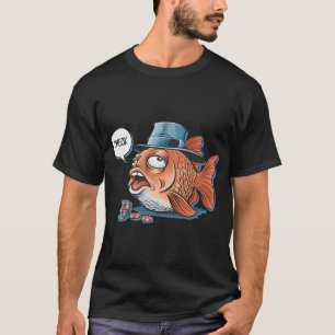 Poker Fish - Funny Caricature T-Shirt